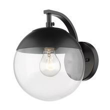  3219-1W BLK-BLK - Dixon Sconce in Matte Black with Clear Glass and Matte Black Cap